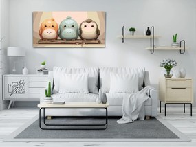 Gario Maľovanie podľa čísel Traja tučniaci Rozmery: 40 x 80 cm, Rámovanie: Iba zrolované plátno
