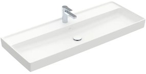 VILLEROY &amp; BOCH Collaro umývadlo na skrinku s otvorom, bez prepadu, 1200 x 470 mm, Stone White, s povrchom CeramicPlus, 4A33C2RW