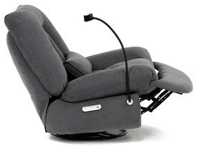 Elektrické polohovateľné kreslo s integrovanýmovládaním, sivé