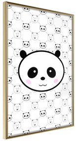 Artgeist Plagát - Pandas and Bears [Poster] Veľkosť: 30x45, Verzia: Zlatý rám