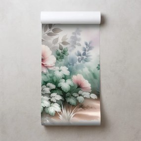 Tapeta akvarelové pastelové kvety