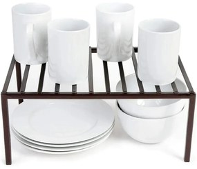 VILDE Prídavná odolná a pevná polica, čierny kov VILDE, 33x21x14