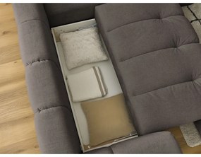Taupe rozkladacia/s úložným priestorom rohová pohovka (pravý roh/do L) Fuji – Bobochic Paris