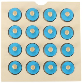 KIK Dřevěná desková hra puzzle paměť + 4 karty