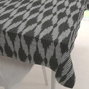 Biante Dekoračný obdĺžnikový obrus Leona LN-048 Tmavo sivé obrazce a pásiky 100x140 cm