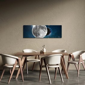 Obraz - Zem v zákryte Mesiaca (s hodinami) (90x30 cm)