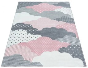 Detský koberec Bambi mraky ružový