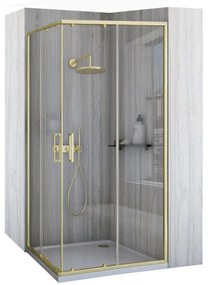Rea City, sprchovací kút s posuvnými dverami 80x100 cm, zlatá matná, REA-K6445