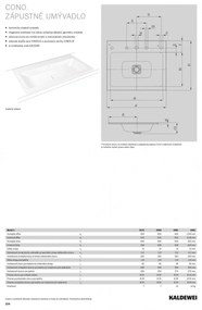 Kaldewei Cono - Zápustné umývadlo 600x500 mm, bez prepadu, 3 otvory pre batériu, Perl-effekt, alpská biela 901606033001