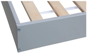 Sivá jednolôžková posteľ z borovicového dreva WOOOD Connect, 90 x 200 cm