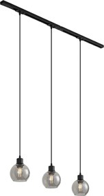 Modern railsysteem zwart met 3 hanglampen 1-fase - Iconic Lava
