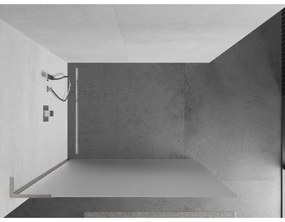 Mexen Kioto L, sprchová zástena Walk-In 110 x 200 cm, 8mm sklo námraza, brúsená oceľ profil, 800-110-103-97-30