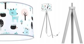 Detská stojacia lampa Bambi, 1x textilné tienidlo so vzorom, (výber z 2 farieb konštrukcie)