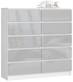 Komoda Kuba 120 cm biela/sivá