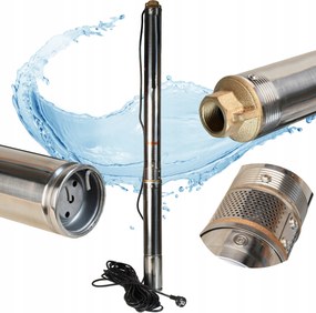 Ponorná Pumpa 3" 2/17 Pre Studňovú Vodu 70 L/min 550 W Silná Antipiesková