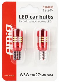 LED žiarovky CANBUS 27SMD 3014 T10e (W5W) White 12V/24V