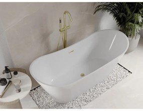 Mexen Celia, voľne stojaca vaňa 170 x 75 cm, biela, zlatý matný prepad, 52331707500-55