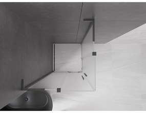 Mexen Velar L Duo, sprchový kút s posuvnými dverami 90 x 90 cm, 8mm sklo námraza, brúsený grafit, 871-090-090-02-33-95