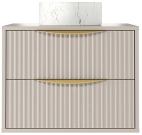 Závěsná skříňka pod umyvadlo Avila s deskou 60 cm kašmír/zlatá