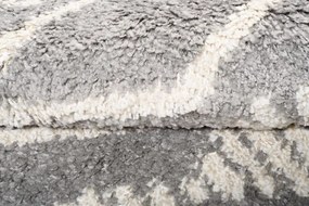 Koberec BOHO L225C tmavosivý / béžový kruh