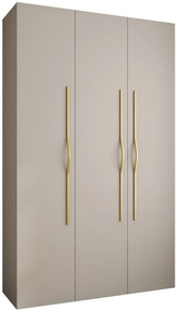 Šatníková skriňa 150 cm Carmela 40-2 (kašmír + zlatá). Akcia -20%. Vlastná spoľahlivá doprava až k Vám domov. 1126568