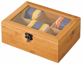 Kesper 58902 Organizér na čaje bambus, 6 priehradok, 21,5 x 15 x 8,5 cm