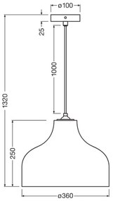 Ledvance - Luster na lanku DECOR CARDBOARD 1xE27/15W/230V pr. 36 cm