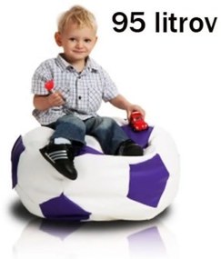Sedací vak futbalová lopta malá bielofialová EMI