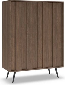 Vysoká komoda Flaro 93 cm s osvetlením - dub dunin