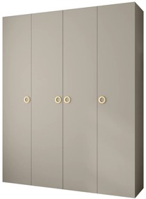 Šatníková skriňa 200 cm Carmela 40-1 (kašmír + zlatá). Akcia -20%. Vlastná spoľahlivá doprava až k Vám domov. 1126544