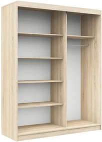 Šatníková skriňa s posuvnými dverami 150 cm CLP mono sonoma / wenge