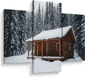 Obraz - Zasnežená chata (90x60 cm)