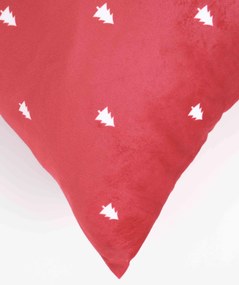 Vianočná obliečka na vankúš Velvet 40 × 40 cm -  Vianočná pohoda červená