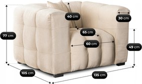 Relaxačné kreslo MADENA 1S Krémové – Moderný dizajn