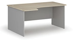 Kancelársky rohový pracovný stôl PRIMO GRAY, 1600 x 1200 mm, ľavý, sivá/dub prírodný