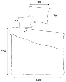 BAMBUSOVÉ OBLIEČKY STRIPE CHABER 140X200 CM, 1KS 70X80 CM, 2KS 40X40 CM MODRÉ