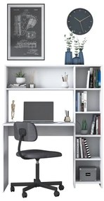 Pracovný stôl s policou RANI 113,2x141,8 cm biela