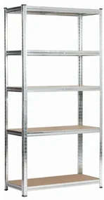 Kovový regál 90x40x180 cm strieborný