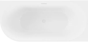 Mexen Mia, voľne stojaca rohová vaňa, pravá, 180 x 80 cm, biela-čierna, biely prepad, 52691808075P-20