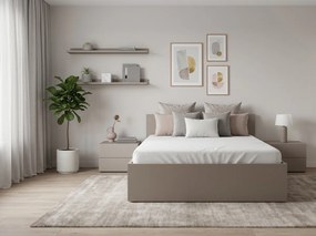 Posteľ SOFIA 120 x 200 cm, kašmírovo béžová Rošt: S latkovým roštom, Matrac: Matrac COCO MAXI 20 cm