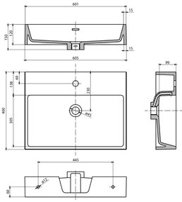 Sapho - Závesné umývadlo AQUATIC 60x46 cm keramika/biela