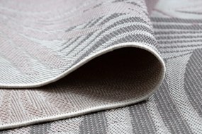 Koberec SISAL SION palmové listy, tropický 2837 ecru / ružový