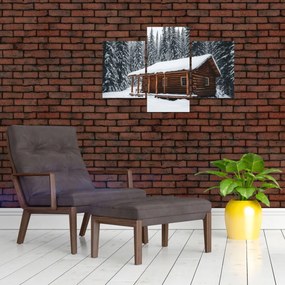 Obraz - Zasnežená chata (90x60 cm)