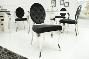Jedálenská stolička Modern barock čierna okrúhla