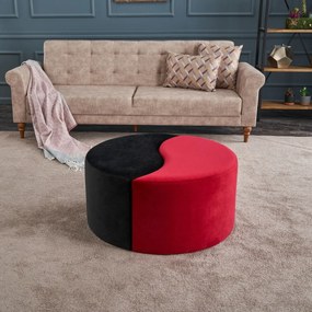 Taburette Alis Pouf Červená a čierna