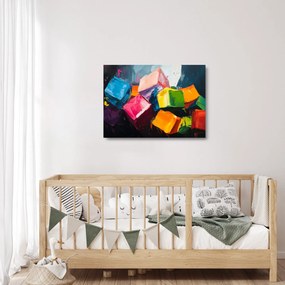 Sklenený obraz - Farebné kocky (70x50 cm)