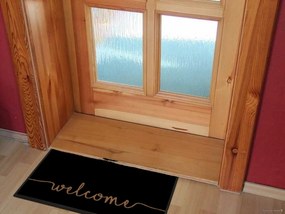 Hanse Home, Protišmyková rohožka Welcome 103796 Anthracite Creme – na von aj na doma, 45x75, šedá, chodba / predsieň