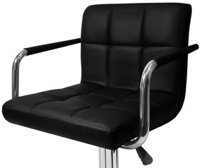Barová stolička s podrúčkami AGA MR2010BLACK - čierna