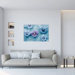 Obraz - Fialky vo vode (90x60 cm)