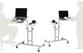 Polohovateľný stôl GLEN 87x67 cm biela